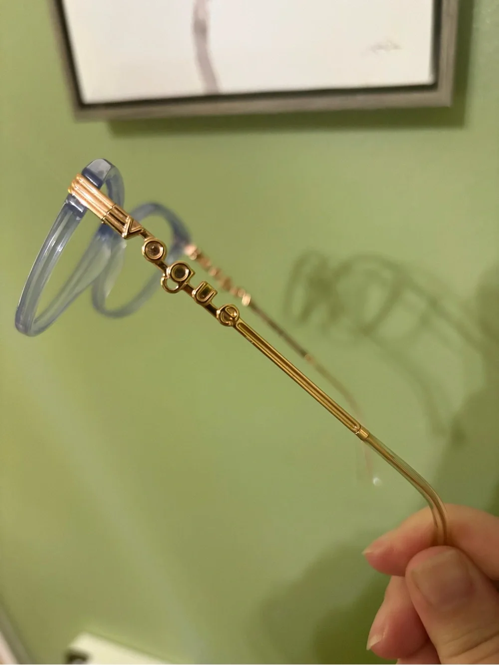 Vogue Periwinkle Round Women's Glasses with Gold Temples